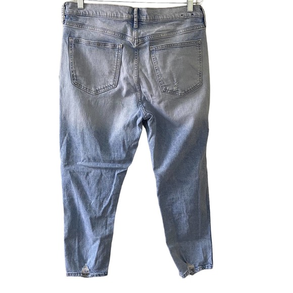 Gap Lightwash Cigarette Denim Blue Jeans Distressed Size 14/32R - Picture 5 of 5